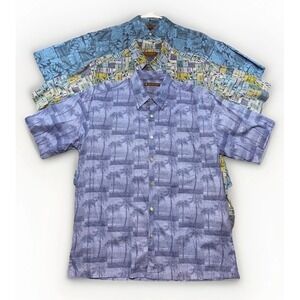 Lot of 3 Tori Richard Honolulu Mens Medium Cotton Lawn Hawaiian Button Up Shirts